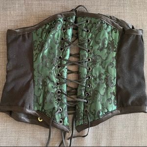 Casta Diva Renaissance Silk & Velvet lace-up Underbust Corset